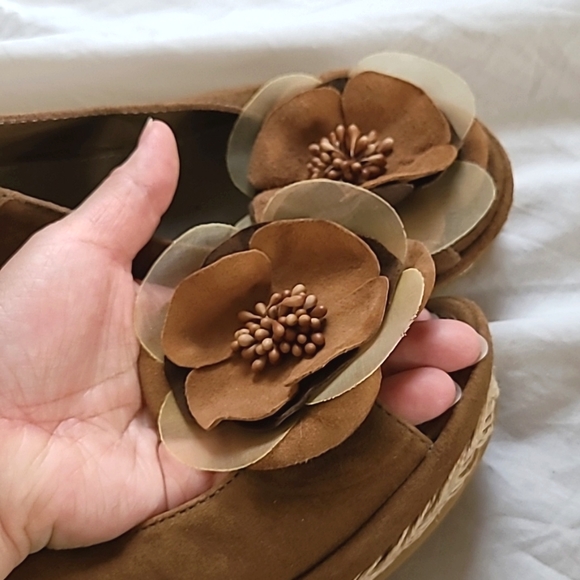 Geox Brown Strappy Suede Espadrille Wedge Sandals, Size 38/ (7.5) - Picture 6 of 13